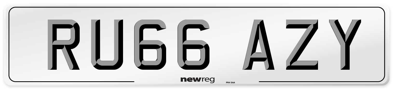 RU66 AZY Number Plate from New Reg